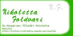 nikoletta foldvari business card