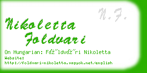 nikoletta foldvari business card